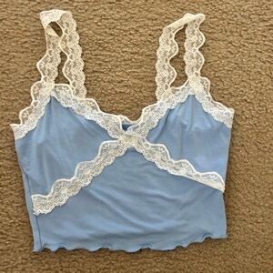 SHEIN blue lace tank top